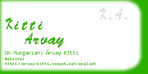 kitti arvay business card