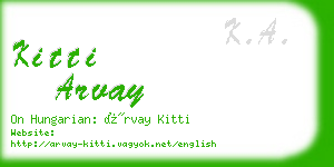 kitti arvay business card